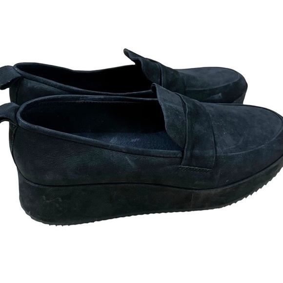 Eileen Fisher Max Wedge Loafer in Black Suede Women's Size 8 - Picture 2 of 5